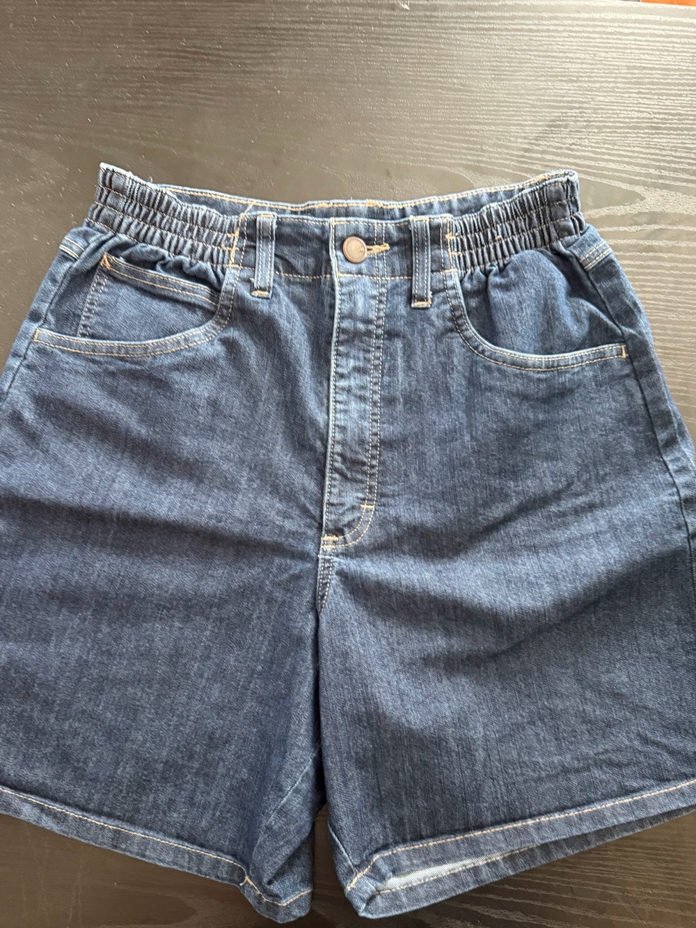 Lee Blue Denim Shorts with Contrast Stitching